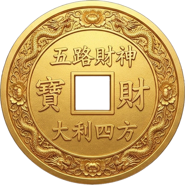 五路財神金幣正面